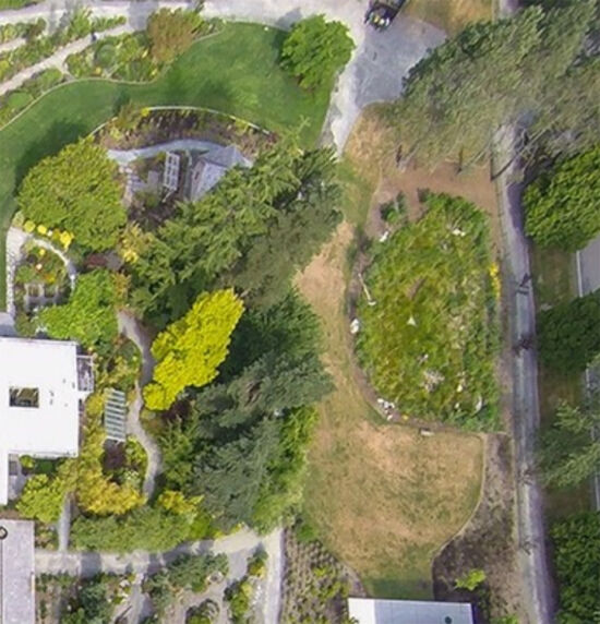 Aerial view of the urban meadow, before Nancy Kartes, BBG POV, aerial