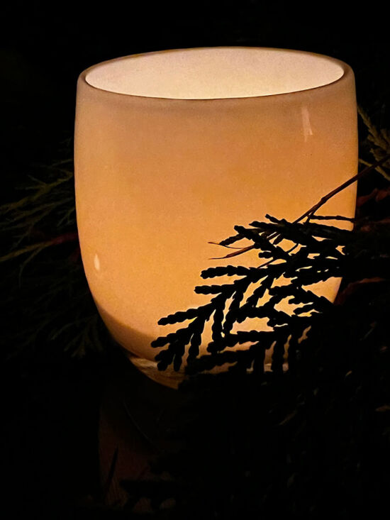 Solstice Garden Gatherings - candle at night