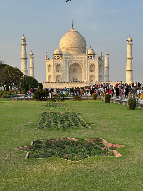 Taj Mahal, sunset. One of the Seven Wonders of the World.